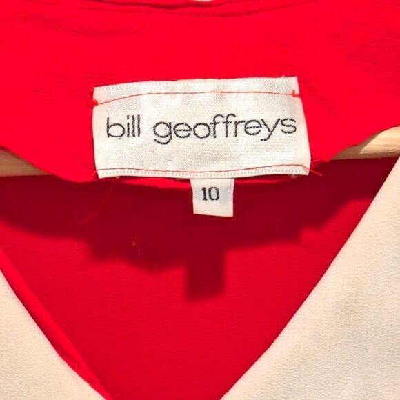 Gorgeous 80s Bill Geoffreys Double Pan Collar Pleated Blouse with Black Bow - Picture 6 of 6